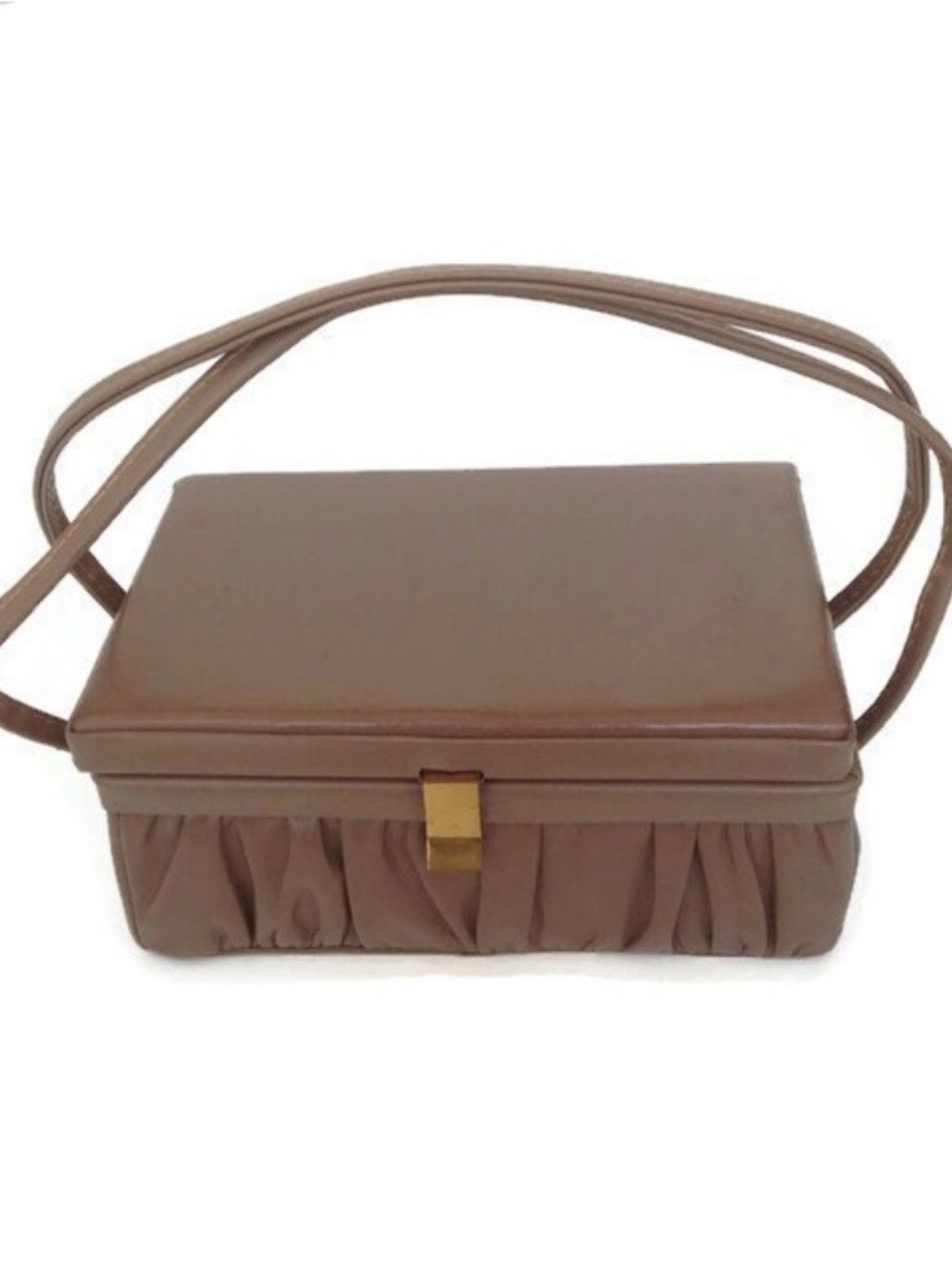 vintage 1950s rectangular box purse/ vanity from the brand "Admiral"